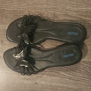 Nicole Brand Black Slides